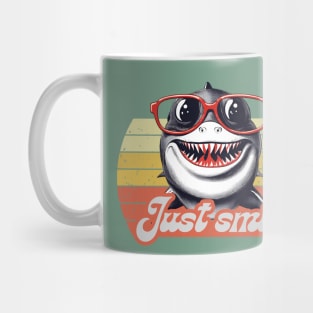 Just smile funny shark with red glasses Mug